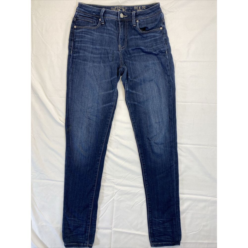 Buckle Black Jeans Women's 26x32 Skinny Dark Wash Blue Stretch Denim Fit No.76